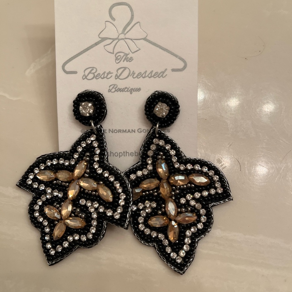 Black and Gold Statement Earrings